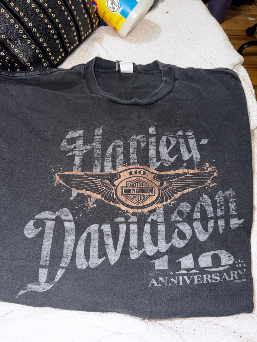 Harley-Davidson Black Short-Sleeve 110th Anniversary Graphic Tee